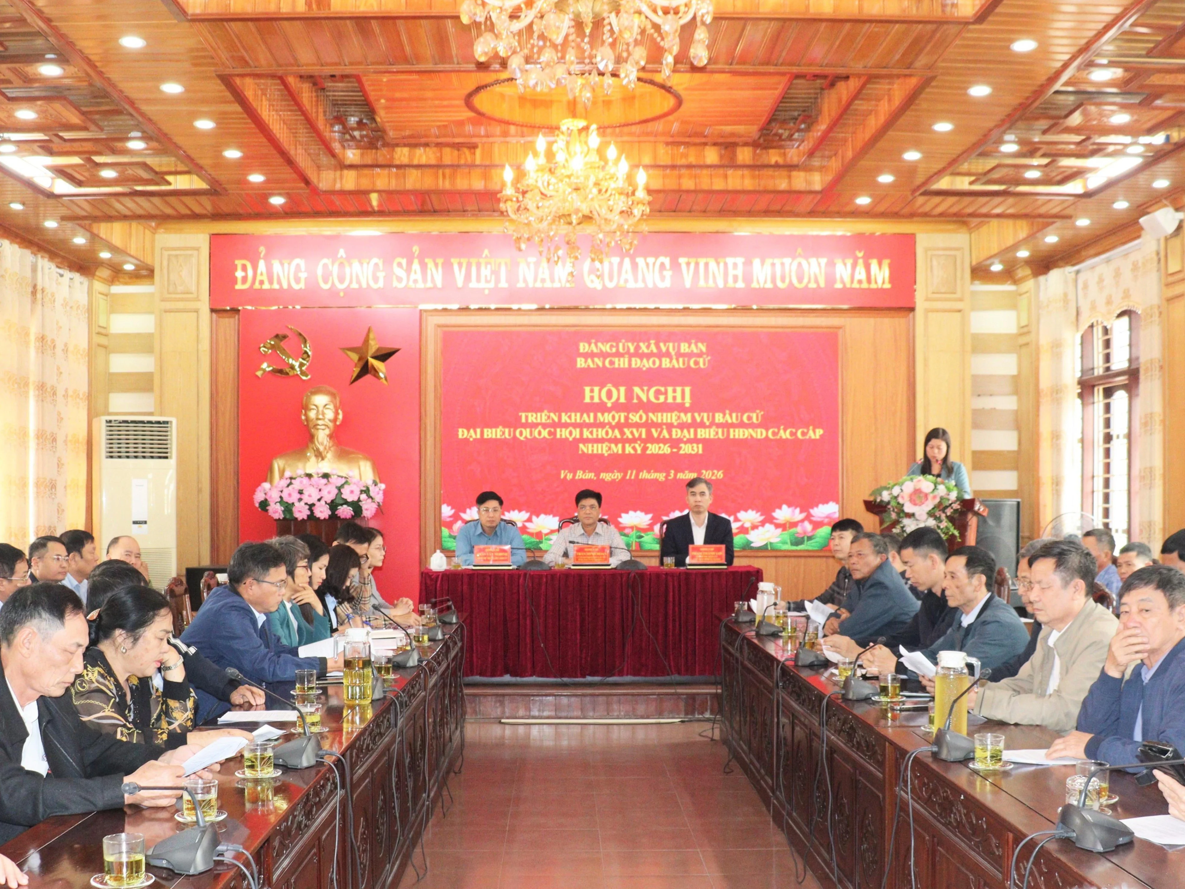 Ban chỉ đạo bầu cử xã Vụ Bản triển khai nhiệm vụ trọng tâm công tác bầu cử