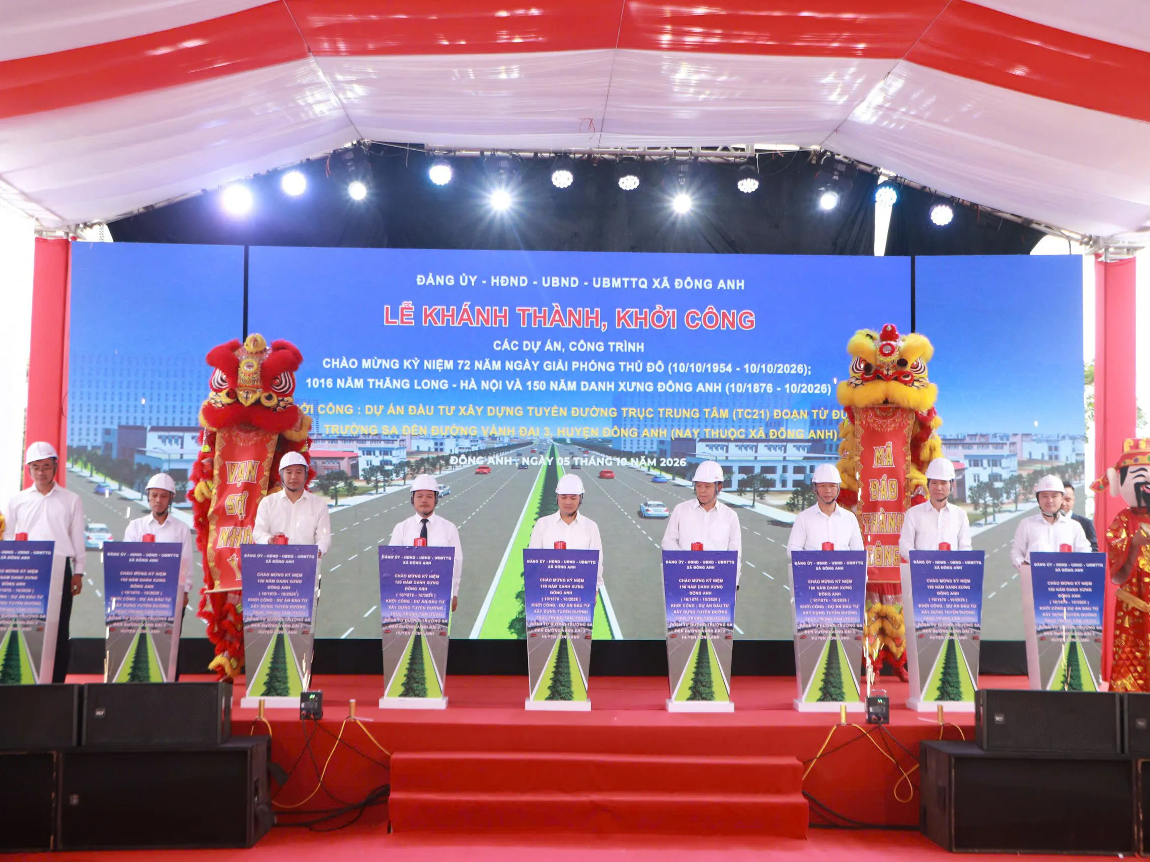 Đông Anh khởi công tuyến đường TC21: Tăng cường kết nối hạ tầng, hướng tới đô thị đồng bộ