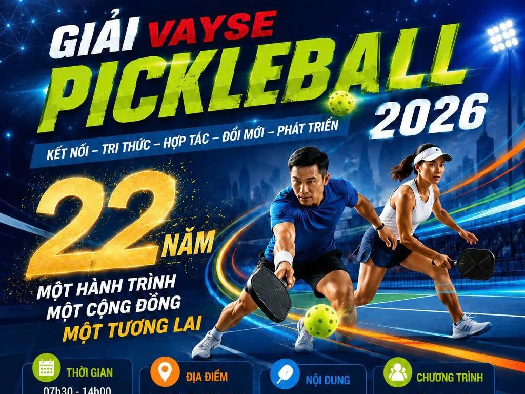 Giải VAYSE Pickleball 2026 hướng tới kết nối cộng đồng trí thức trẻ 