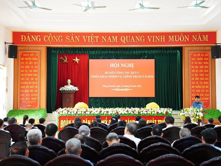 Hội nghị sơ kết công tác quý I, triển khai nhiệm vụ trọng tâm quý II năm 2026 tại xã Phong Doanh