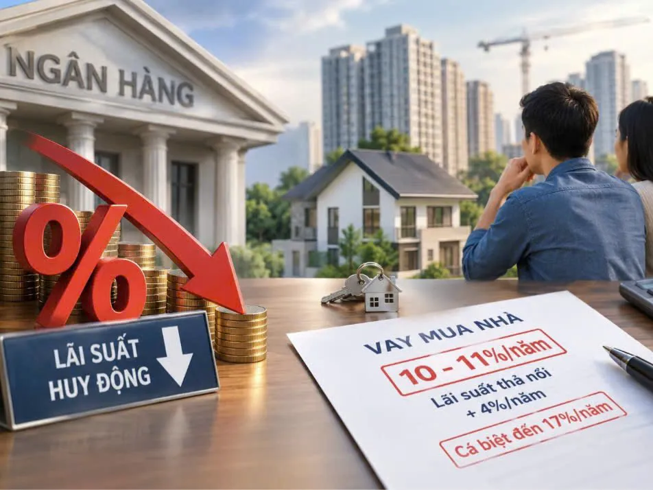 Lãi suất huy động đã giảm: Bất động sản chưa hưởng lợi
