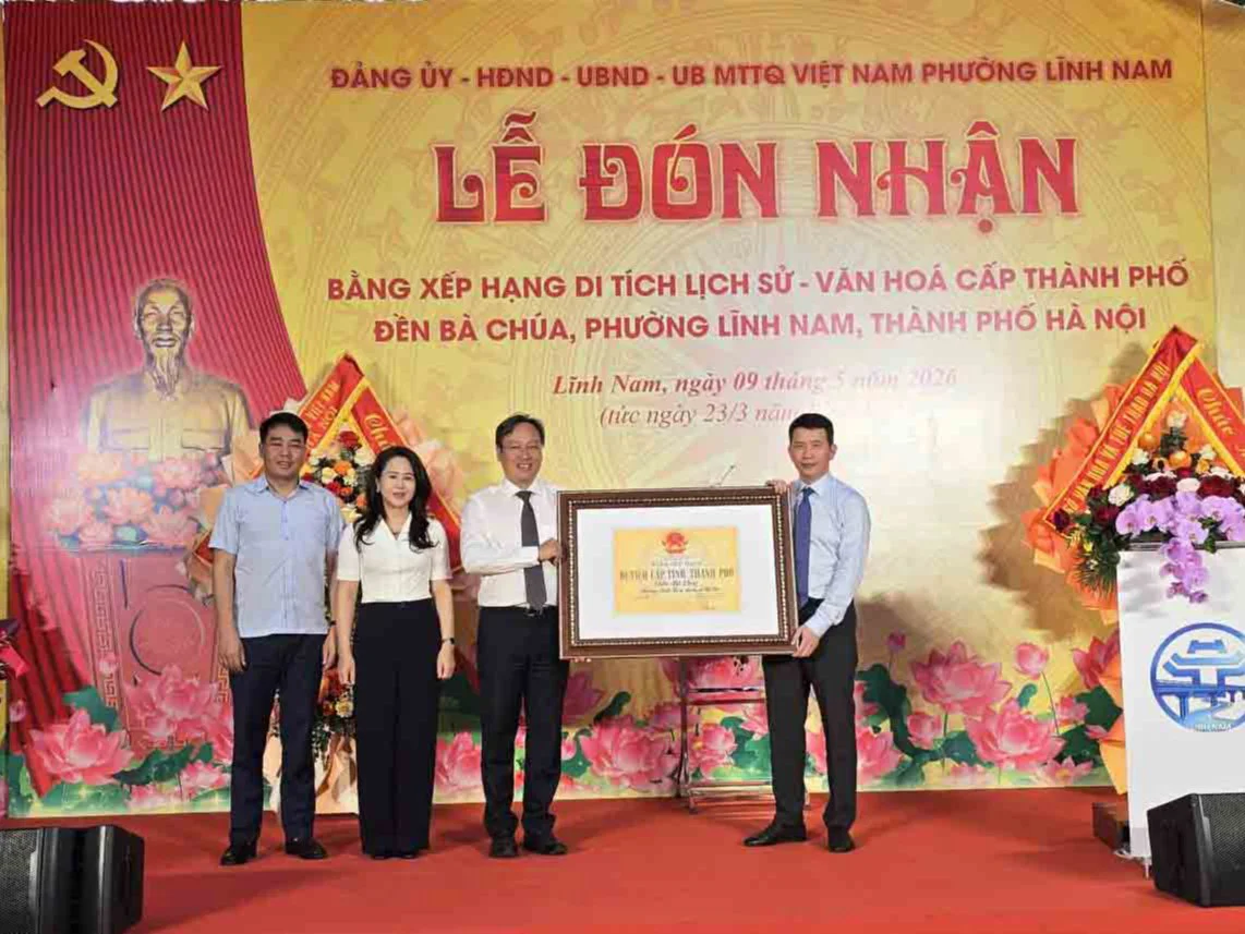 Phường Lĩnh Nam (Hà Nội): Đền Bà Chúa được công nhận Di tích cấp thành phố.