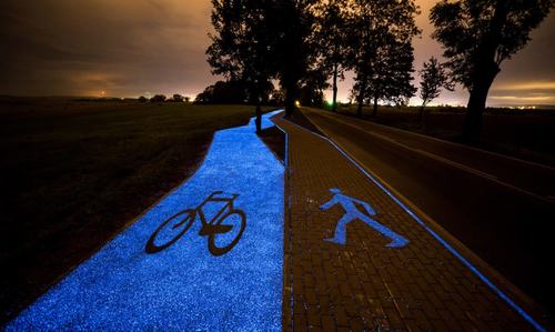Làn đường phát sáng dành cho xe đạp tại Ba Lan