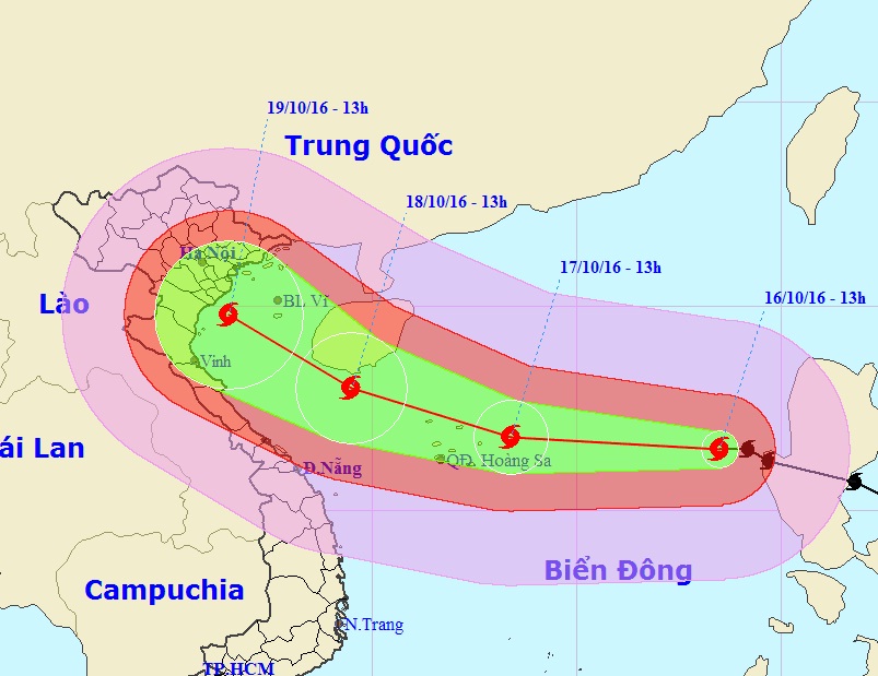 Bão giật cấp 16-17 tăng tốc hướng vào Việt Nam