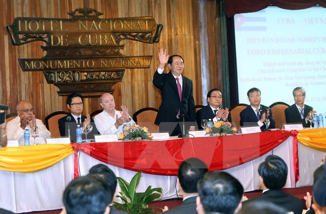 Chủ tịch nước Trần Đại Quang dự Diễn đàn doanh nghiệp Việt Nam-Cuba