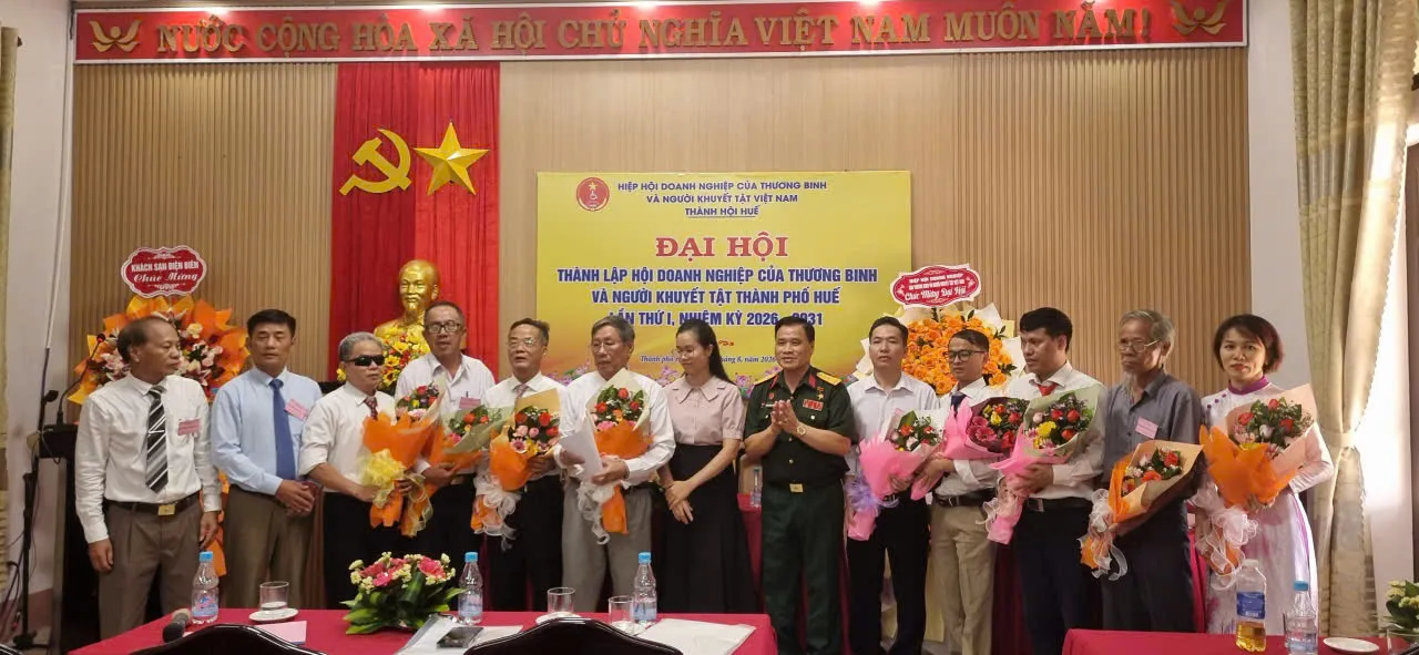 Hội Doanh nghiệp của Thương binh và Người khuyết tật thành phố Huế long trọng tổ chức Đại hội thành lập Hội lần thứ I, nhiệm kỳ 2026-2031