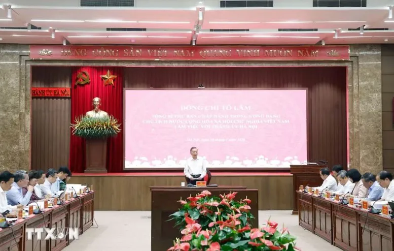 Tổng Bí thư, Chủ tịch nước Tô Lâm: Hà Nội phải tăng trưởng nhanh hơn, chất lượng phát triển phải tốt hơn