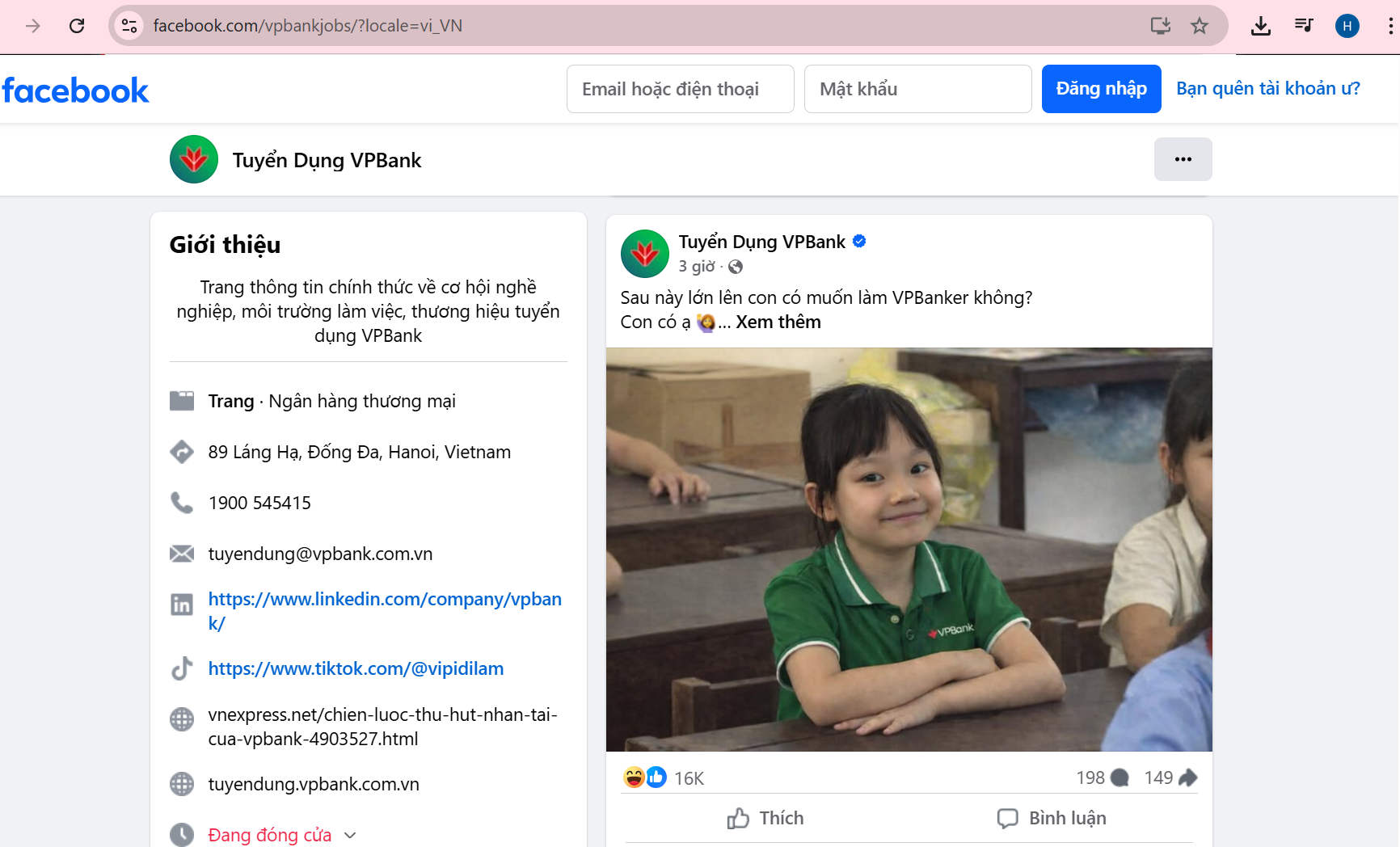 VPBank tuyển dụng: Bất chấp đạo đức và pháp luật khi dùng ảnh trẻ em làm 