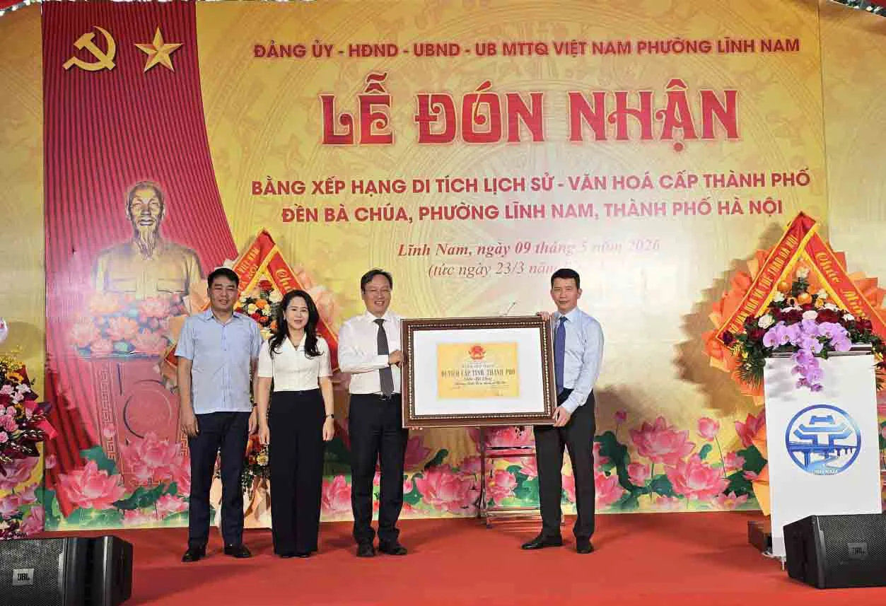 Phường Lĩnh Nam (Hà Nội): Đền Bà Chúa được công nhận Di tích cấp thành phố.