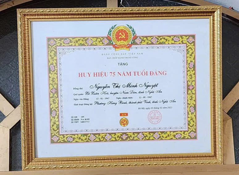 Đảng viên Nguyễn Thị Minh Nguyệt suốt đời sống vì lý tưởng cao đẹp