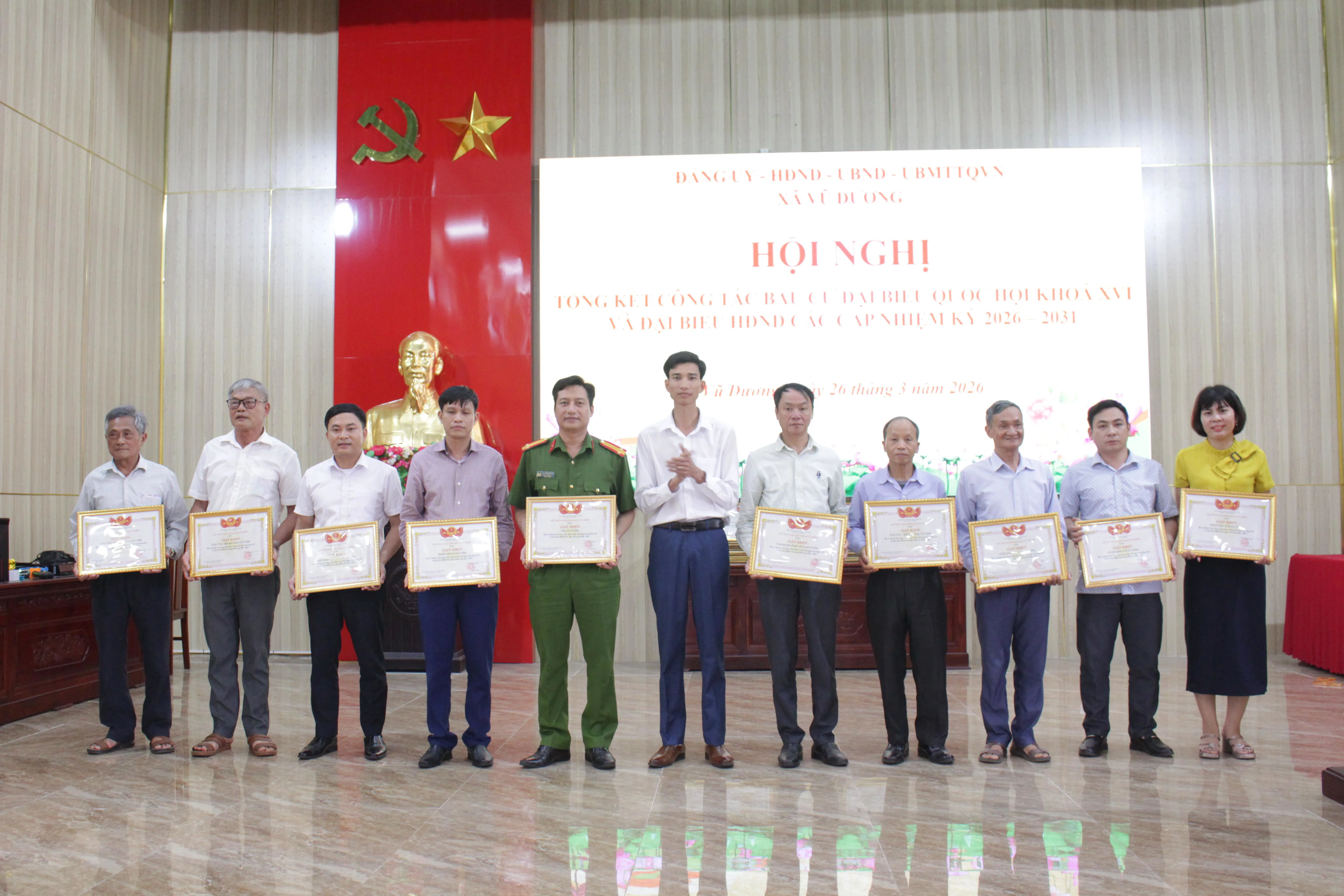 Xã Vũ Dương (Ninh Bình) tổ chức Hội nghị tổng kết công tác bầu cử nhiệm kỳ 2026 – 2031