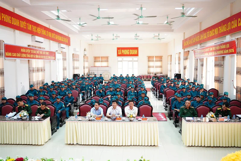 Xã Phong Doanh triển khai huấn luyện Dân quân tự vệ năm thứ nhất 2026