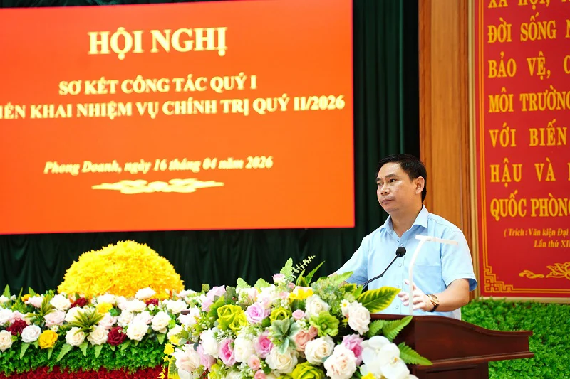 Hội nghị sơ kết công tác quý I, triển khai nhiệm vụ trọng tâm quý II năm 2026 tại xã Phong Doanh