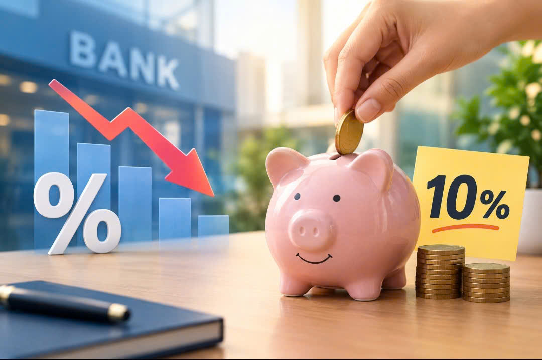 Lãi suất huy động đồng loạt giảm: ‘Đỉnh’ vẫn neo ở 10%