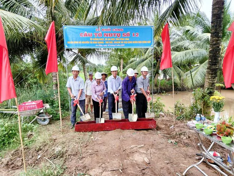 Tỉnh Vĩnh Long: Khởi công 3 cây cầu bằng kinh phí tài trợ của mạnh thường quân