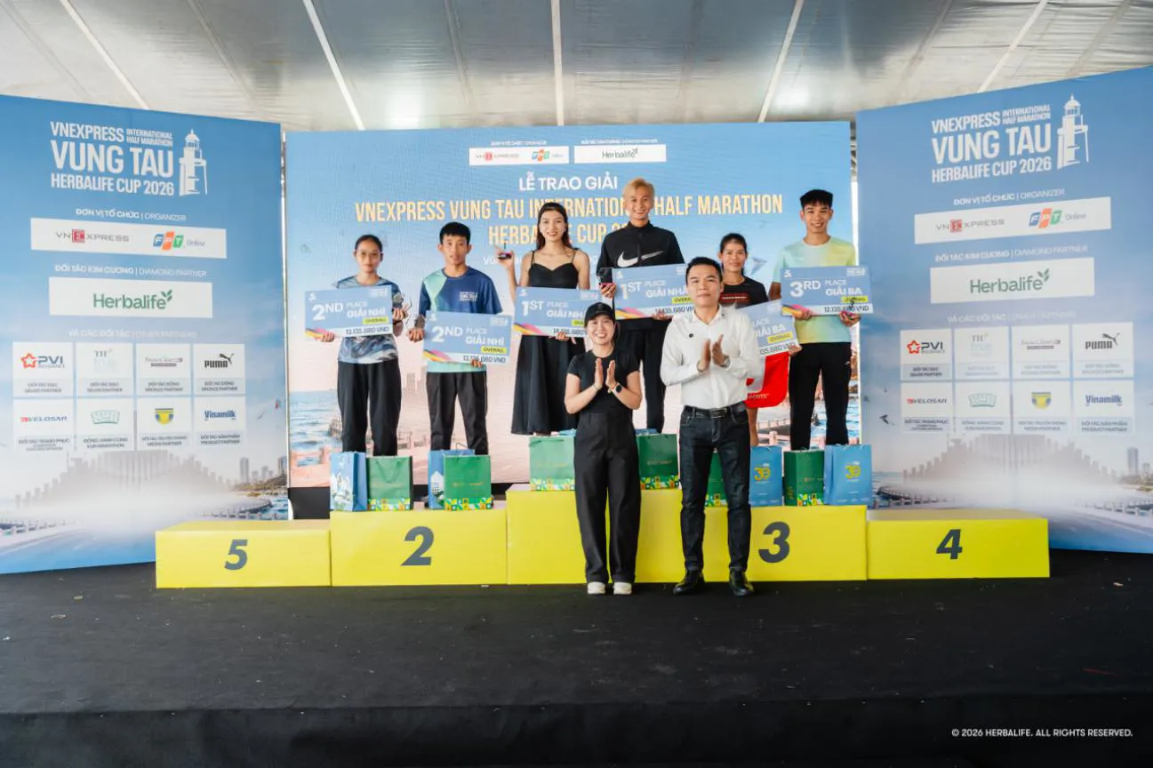 Herbalife Việt Nam tài trợ giải VnExpress Vung Tau International Half Marathon Herbalife Cup 2026 để khuyến khích lối sống năng động