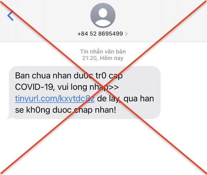 Cảnh báo tin nhắn lừa đảo trợ cấp do dịch COVID-19